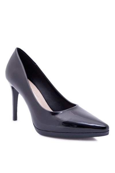 SERGIO LEGIO LEONE BLACK LACQUED MISAWU POMPE STILETTO