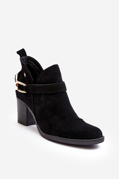 Damen Wildleder-Stiefel auf Absatz Maciejka 06247-01 Schwarz