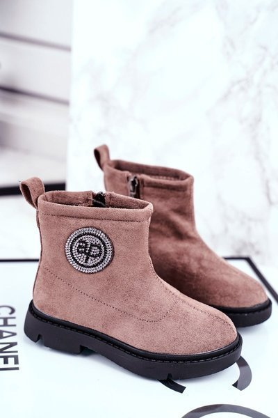 Kinder-Fleece-Schnürstiefel Beige Alvin