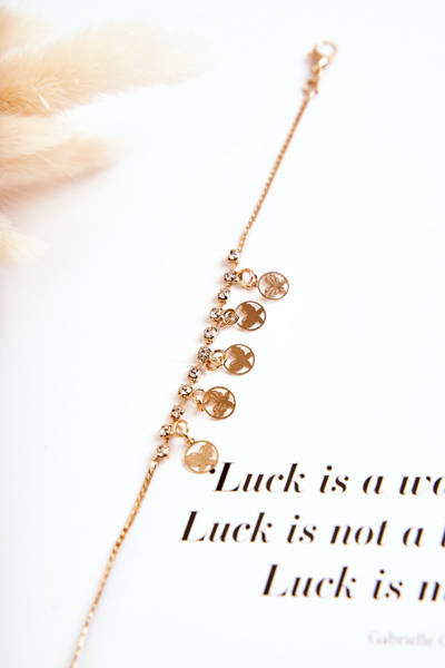 Állítható női karkötő köbös cirkónia pillangós arany színnel