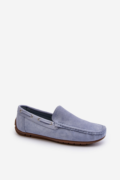 Herren Blaue Wildleder Slip-On Mokassins Rayan