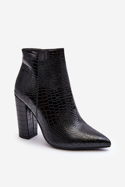 Cizme de șarpe elegante pe călcâi negru Dante