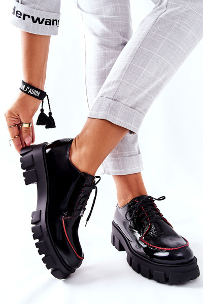 Richelieus en Cuir pour Femmes Maciejka Noir 5074A-01
