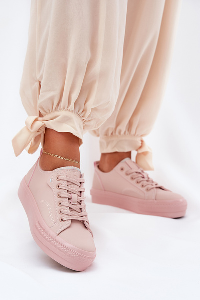 Damen Sneaker Auf Plattform Aus Eco Leder Big Star RR274A294 Rosa
