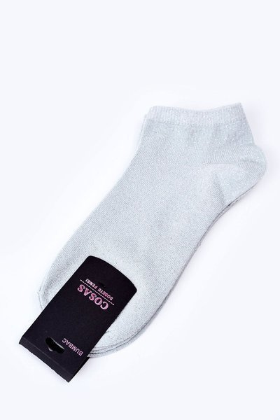 Double Pack Women's Ankle Socks With Silver Thread COSAS Mint
