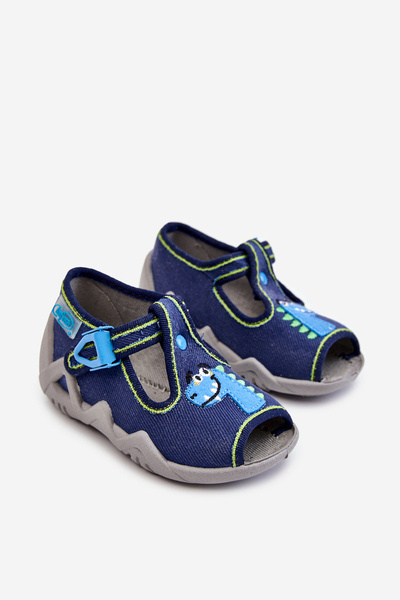 Sandales enfants chaussons Befado Dinosaure 217P116 Marine