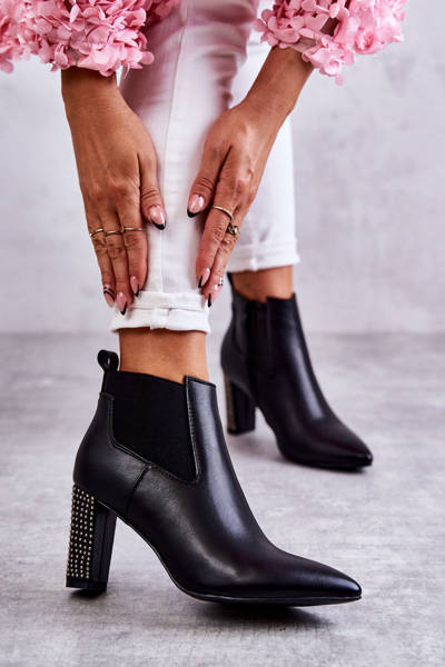 Bottines élégantes sur poteau à jets Noir Elinor