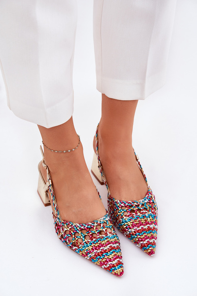 Sandales À Talons Avec Tressage Et Embouts Pointus Multicolore Resterri