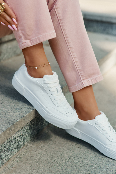 Sneakers joși din piele ecologică Big Star RR274303 Albe