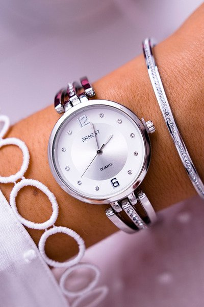 Montre Femme Ernest Zircons Argent Alendi