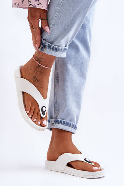 Damen-Japonki-Sandalen auf der Plattform Weiß Bellitta