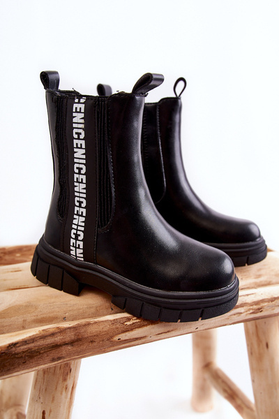 Bottes Hautes Chauffantes Enfant Noir Kimmy