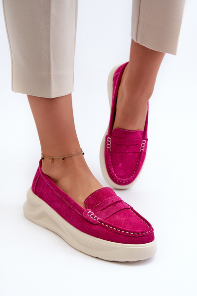 Mocasini femeie din piele intoarsa Fuchsia Filidia