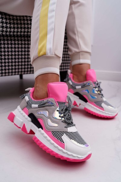 Sportos női cipők színes betét fukszia színű