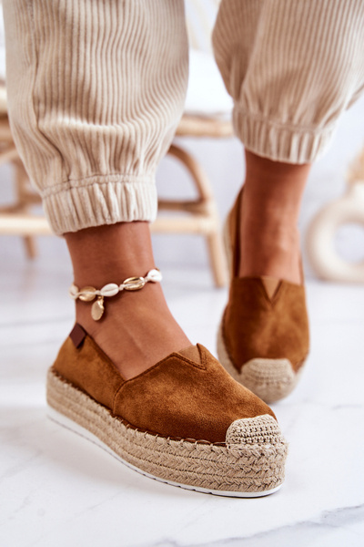 Felcsúsztatható Velúr Espadrilles Camel Lesley