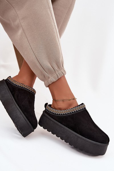 Bottes d'hiver pour femmes avec broderie ornementale Noire Jenira