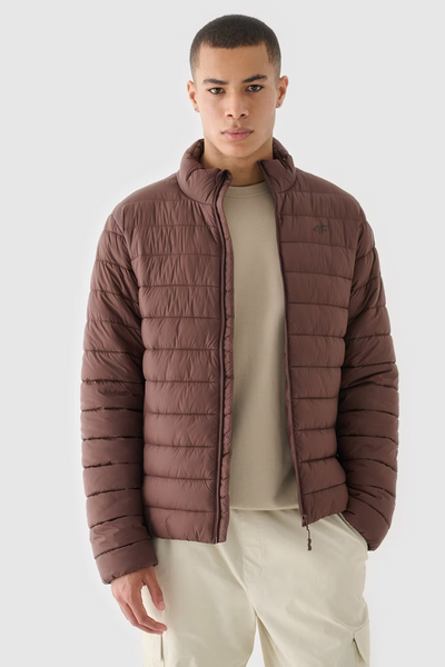 Men's Down Jacket With Synthetic Filling Brown 4F 4FWAW24TDJAM483-80S