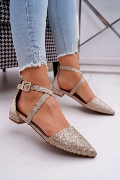 Ballerines Brocart Femme Pointues Or Vontare