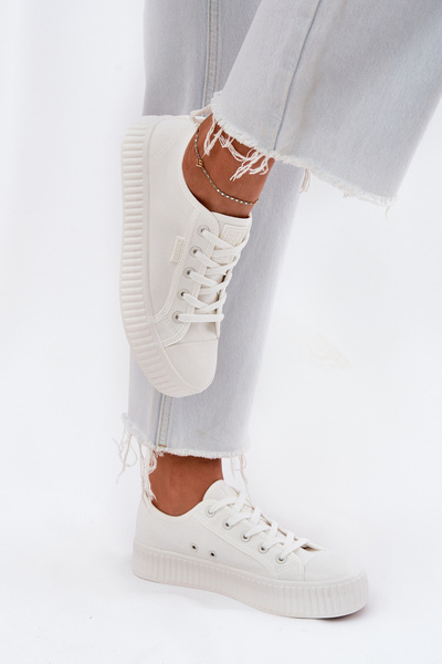Női Textil Tornacipő Platformon Big Star RR274776 Fehér