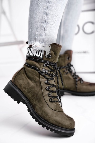 Bottes Plates Pour Femmes Avec Fermeture Éclair Vert Popsi