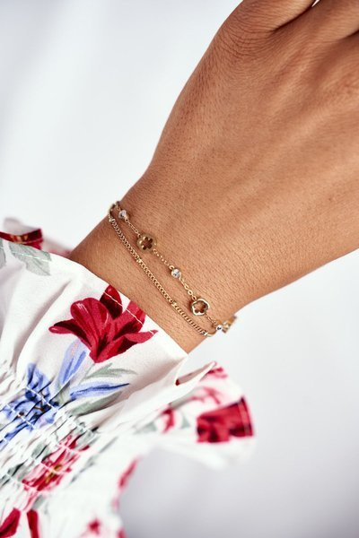 Goldenes Kleeblatt-Promi-Armband für Frauen
