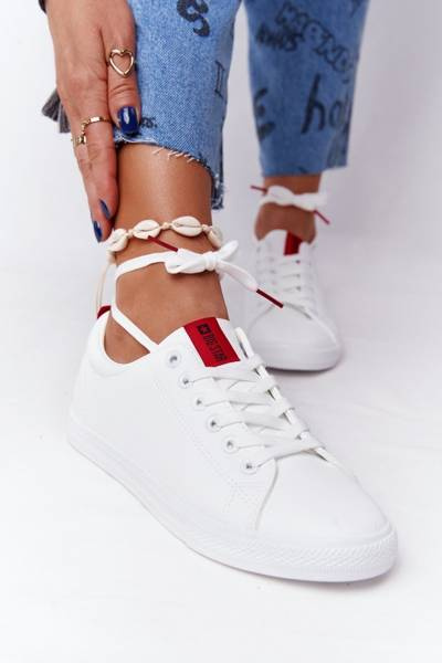 Baskets en cuir avec ruban pour femme BIG STAR DD274685 Blanc