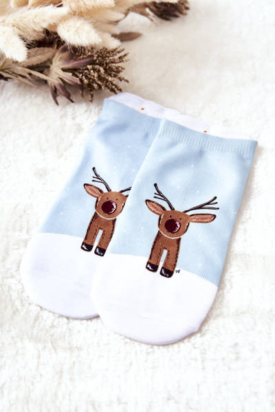 Rentier-Socken Grün/Weiß