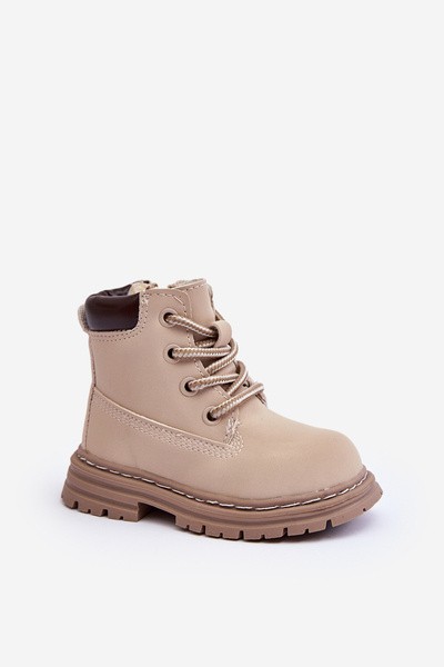 Bottines Trappeur Enfant à Zip Beige Bansi