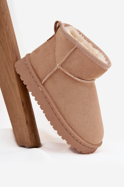 Bottes de neige pour enfants et adolescents doublées en fourrure beige Mireya