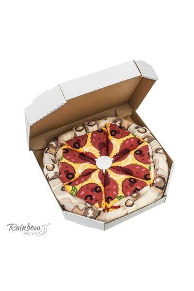 Rainbow Socks Pizza 4 Pár Pepperoni