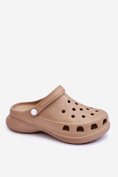 Sandales Crocs en mousse sur semelle épaisse Beige Katniss