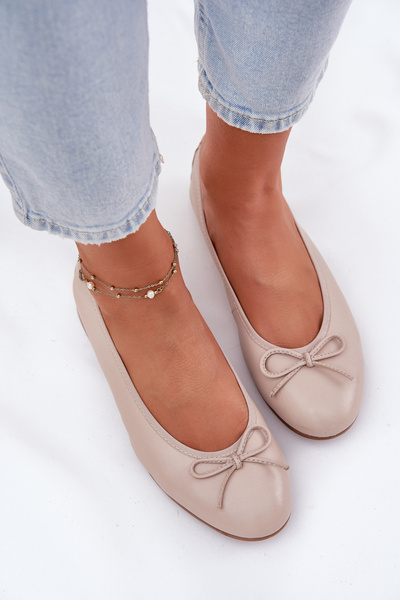 Ballerines En Cuir Femmes Maciejka P6800-04 Beige
