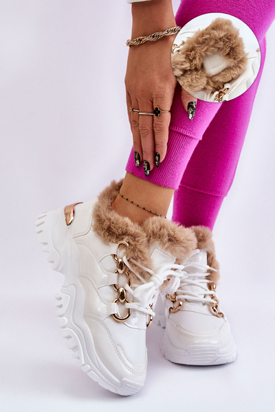Isolierte Sportstiefel für Damen mit Schnürung Weiße Kerberos