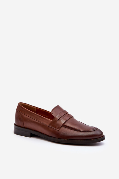 Herren Leder Loafer Schuhe Zazoo 1570/1 Braun
