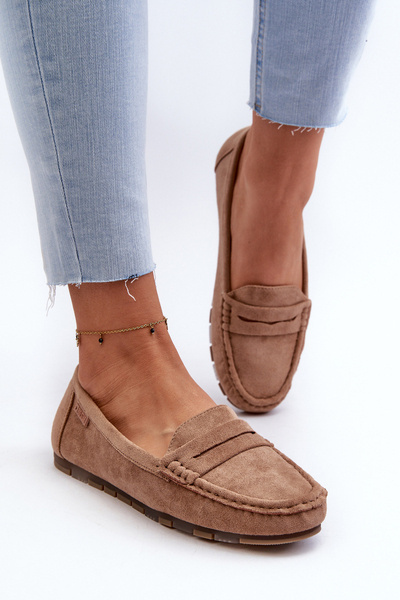 Mocassins en éco-daim pour femmes Big Star NN274930 système de mousse à mémoire de forme Beige