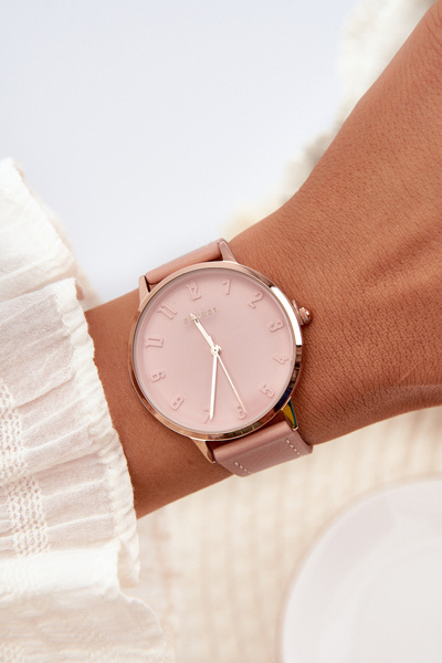 Montre Analogique Femme Cuir Sans Nickel Ernest Rose E94195