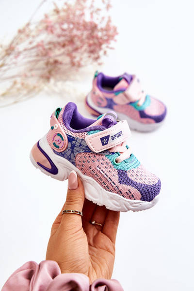 Chaussures de Sport Enfant Avec Velcro Rose-Violet Lillo