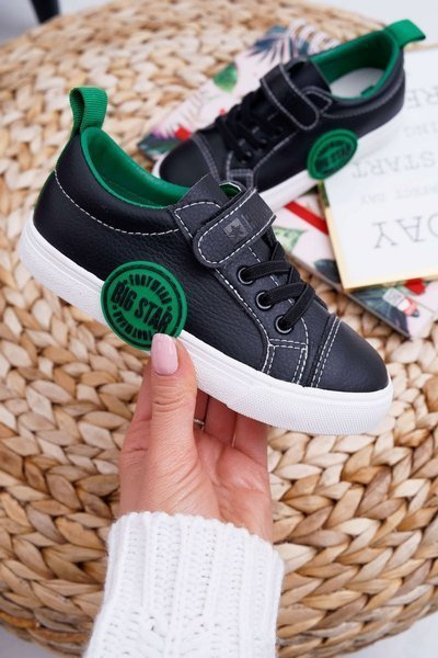 Baskets Velcro Enfant Big Star FF374087 Noir-Vert