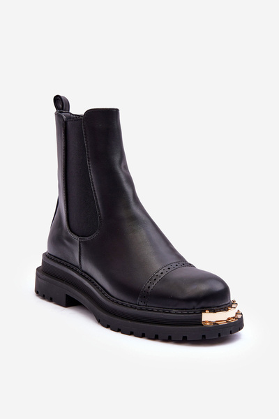 Bottines En Cuir Femme Noir Nialee