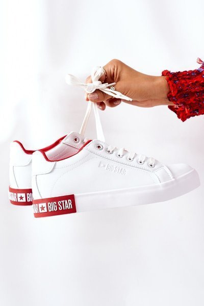 Women's Leather Sneakers BIG STAR II274032 White-Red