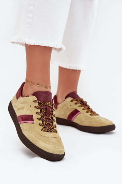 Damen Niedrige Sneakers Aus Wildleder Big Star SS274680 HI-POLY SYSTEM Limette
