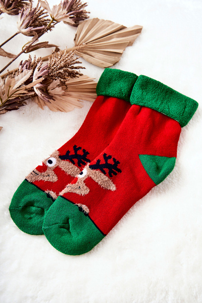 Chaussettes de Noël Renne Rouge & Vert