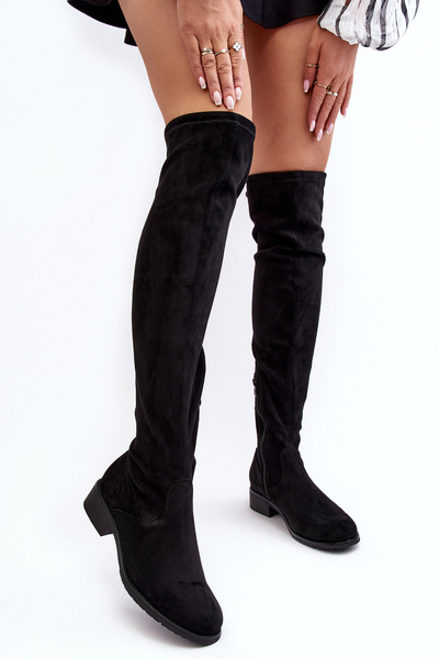 Cuissardes En Daim Pour Femme Noir Enelyn