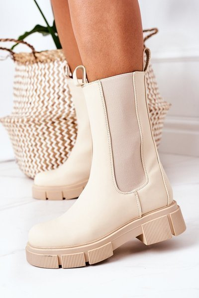 Fleece-Schnürstiefel Beige Must Have