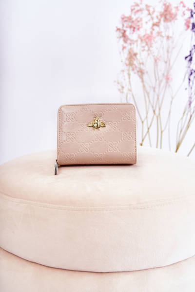Petit Portefeuille Femme Avec Ornement Beige Sanchos