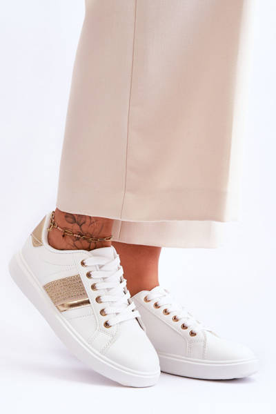 Women's Sports Shoes With Jets White-Gold Axelle