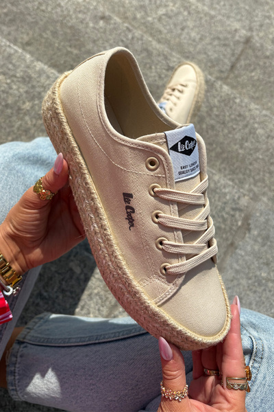 Damen Sneaker Mit Geflecht Lee Cooper LCW-25-44-3215 Beige