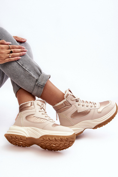 Chaussures De Sport Doublées Pour Femme À Lacets Beige Dejana