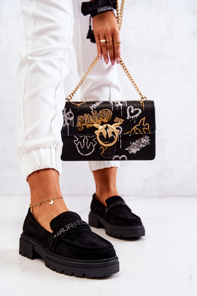 Suede Loafers Letters La.Fi 210001B-SU Juoda