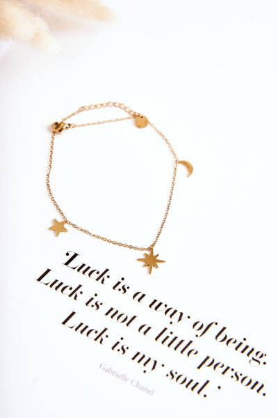 Bracelet sur la jambe des étoiles et de la lune en or